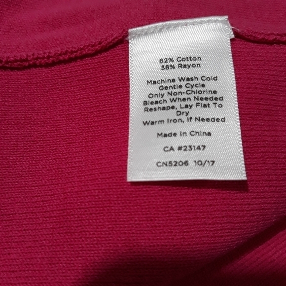 Talbots knit 3/4 sleeve fuchsia Top size small - Picture 7 of 9